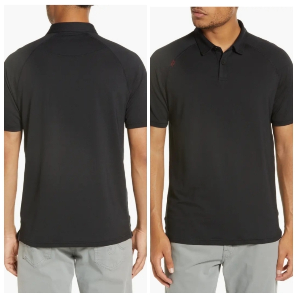 Rhone Delta Piqué Performance Polo  100040 Men's XL GRAY / BLACK Golf Preppy